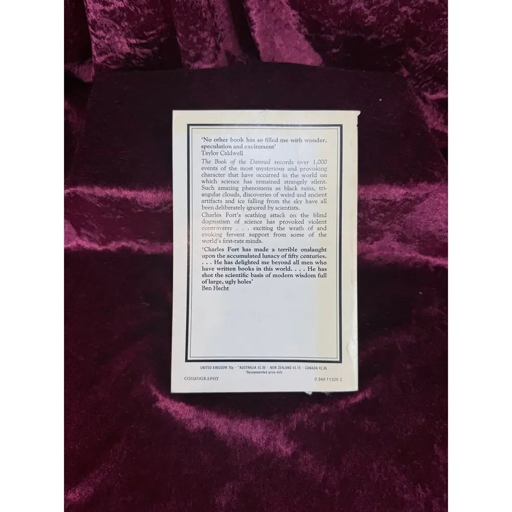 Vintage Paperback Book – The Book of the Damned Charles Fort 1974 Edition
